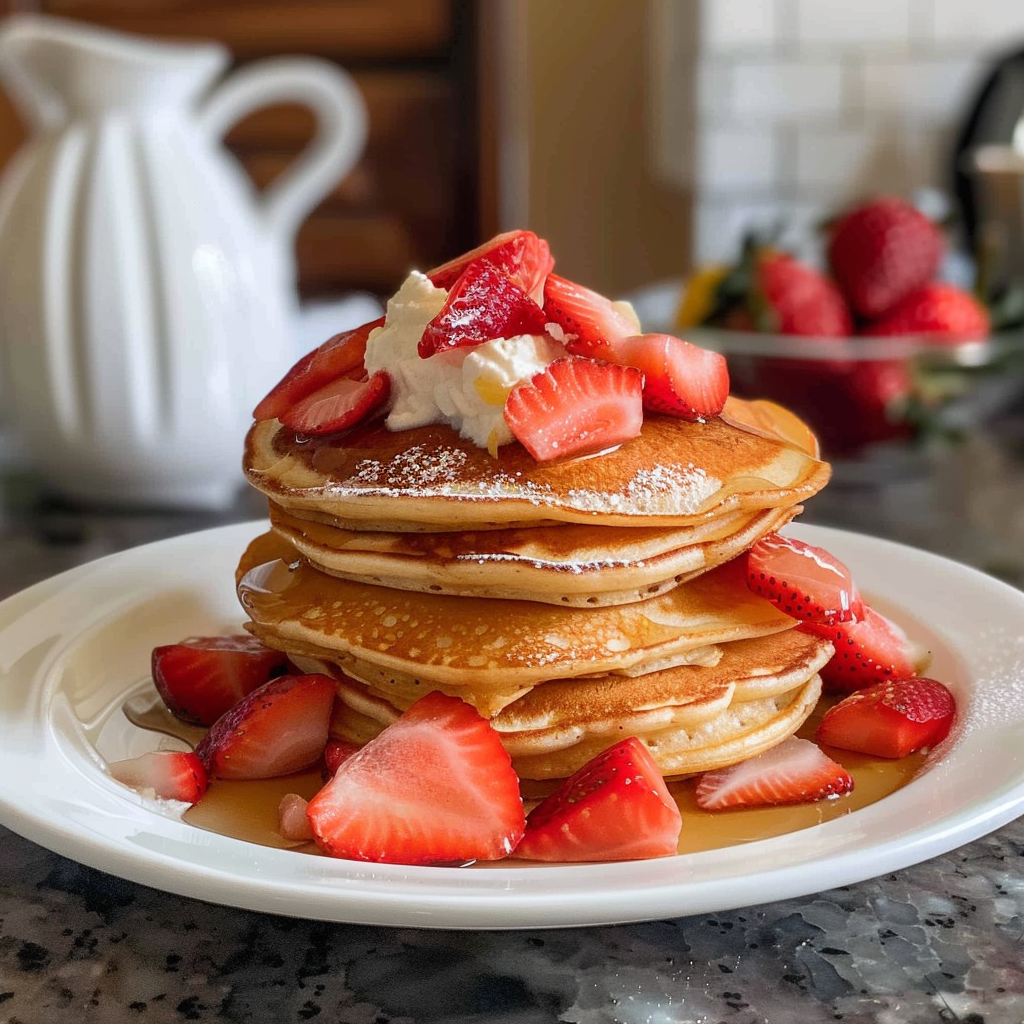 Strawberry Lemon Ricotta Pancakes Recipe